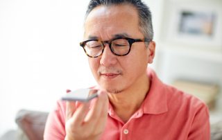 man using voice search