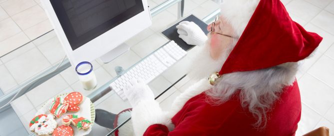 santa clause doing SEO